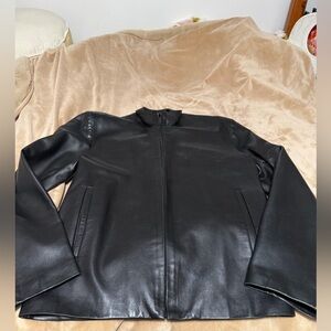 North Beach Michael Hoban Leather Classic Black Jacket for Women Small